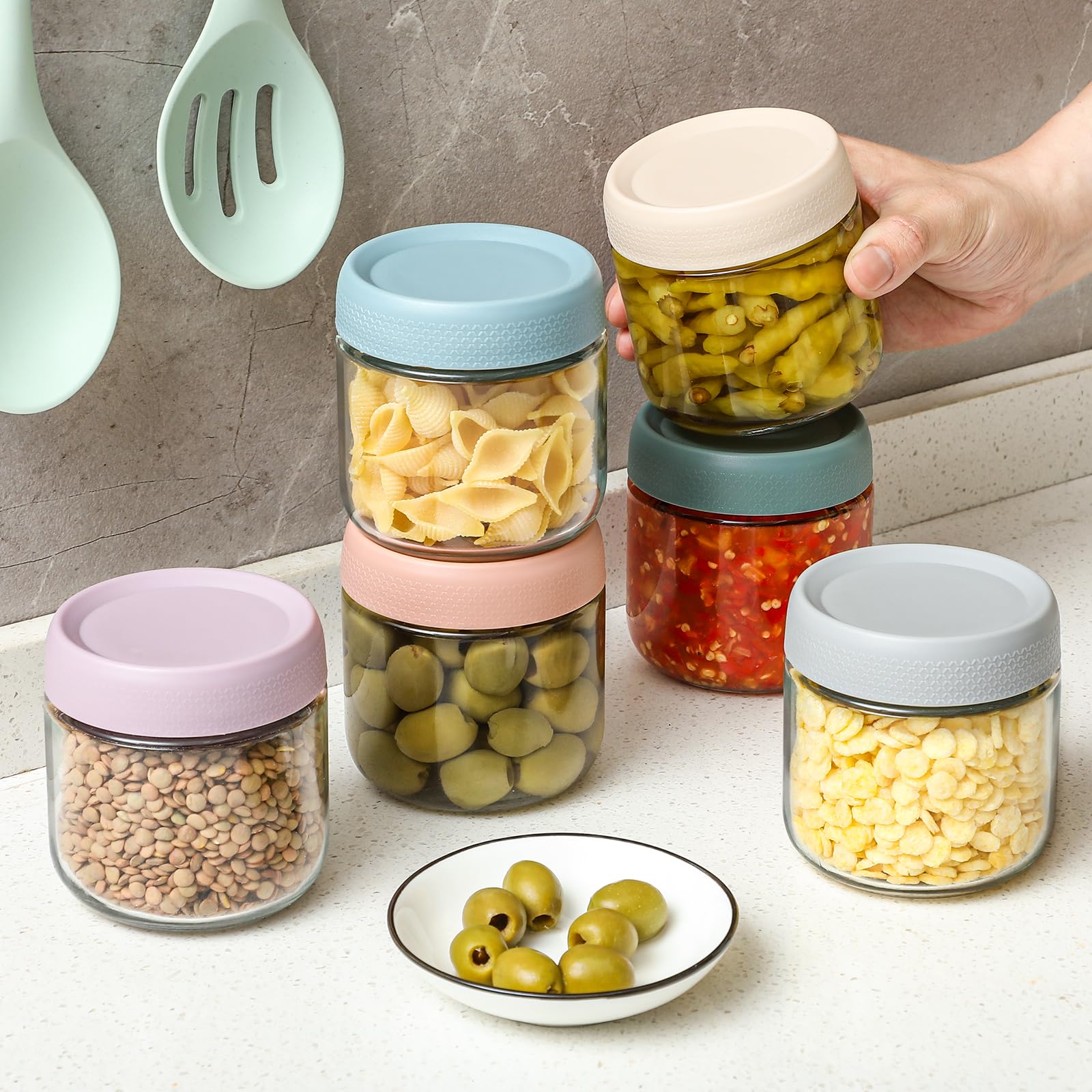 NETANY frascos de vidrio para snacks y postres, listo para llevar.