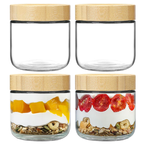 NETANY jarras de vidrio 10 oz con tapas herméticas para almacenamiento seguro.