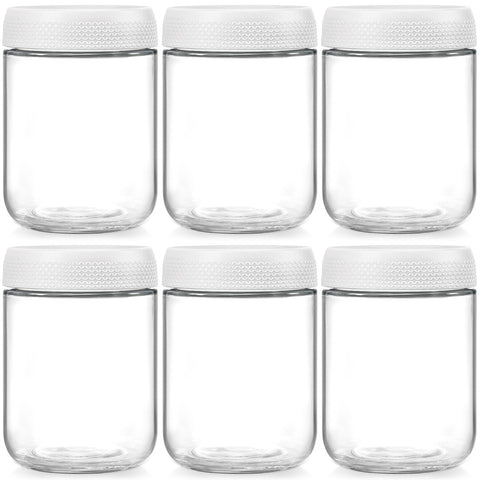 NETANY jarras de vidrio de 473 ml con tapas herméticas para conservar frescura.