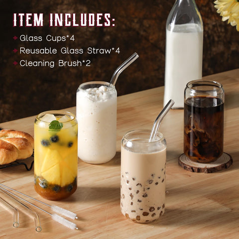 NETANY pajitas de vidrio reutilizables para té y bebidas refrescantes.