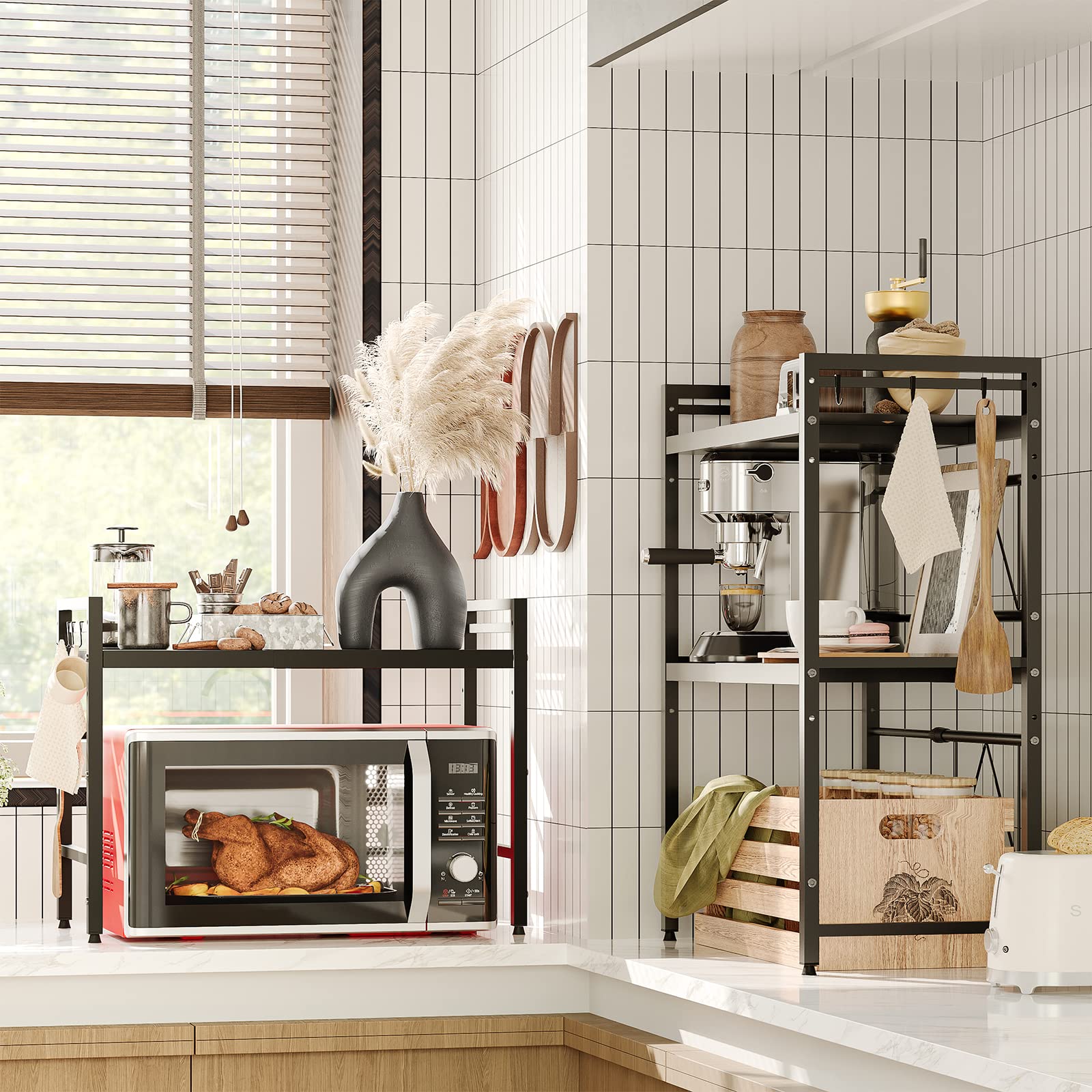 Ideal para organizar microondas, tostadoras y cafeteras en la cocina.