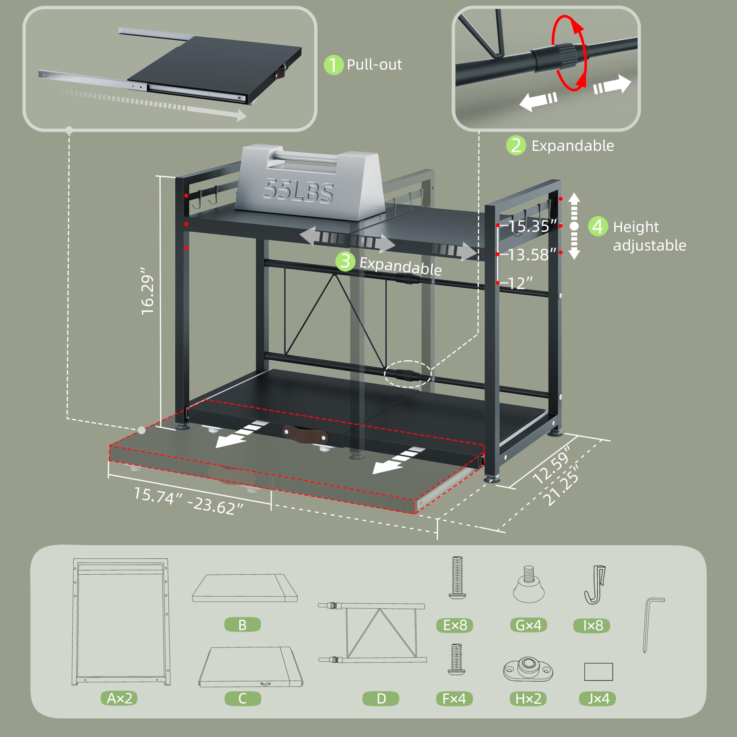NETEL soporte para electrodomésticos en cocina, fácil acceso.