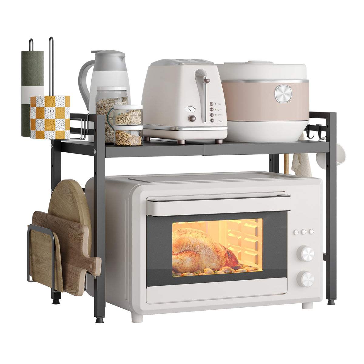 NETEL soporte expandible para microondas, ahorro de espacio y organización en la cocina.