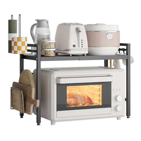 NETEL soporte expandible para microondas, ahorro de espacio y organización en la cocina.
