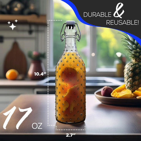 Botella Nevlers de vidrio duradera con tapa giratoria de aspecto elegante