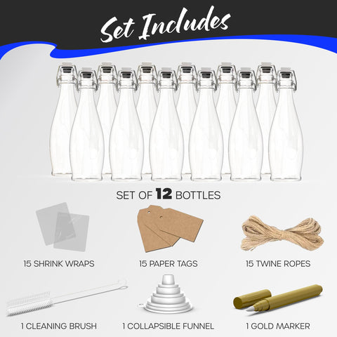 Nevlers botellas de vidrio para kombucha y salsas caseras