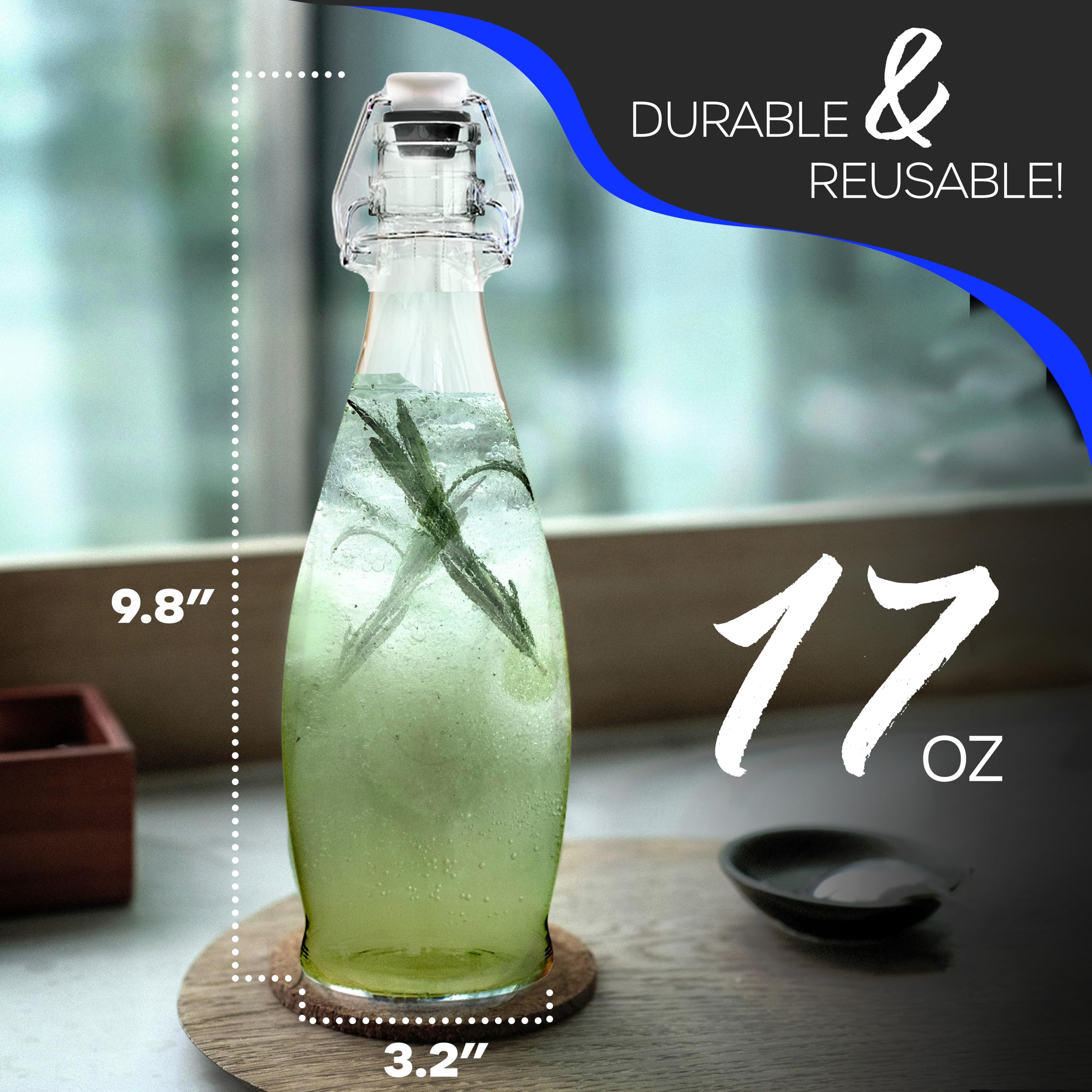 Kit Nevlers de botellas de vidrio con embudo plegable incluido.
