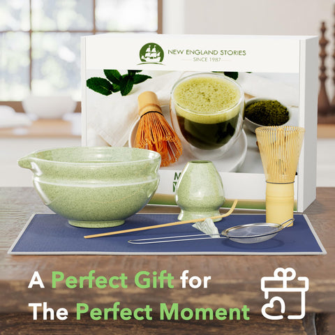 New England Stories kit de 7 piezas para preparar matcha en casa.
