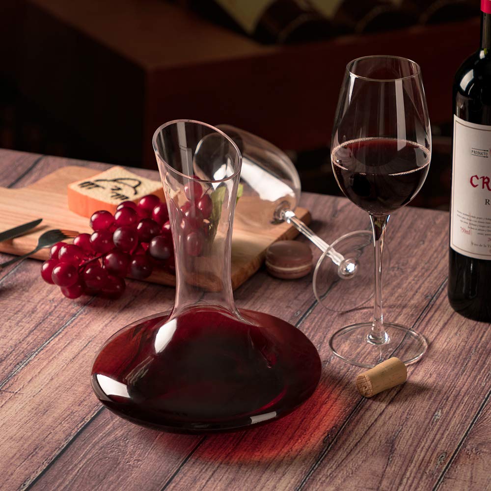 YouYah decantador con tapon, mantiene vino fresco temporalmente.