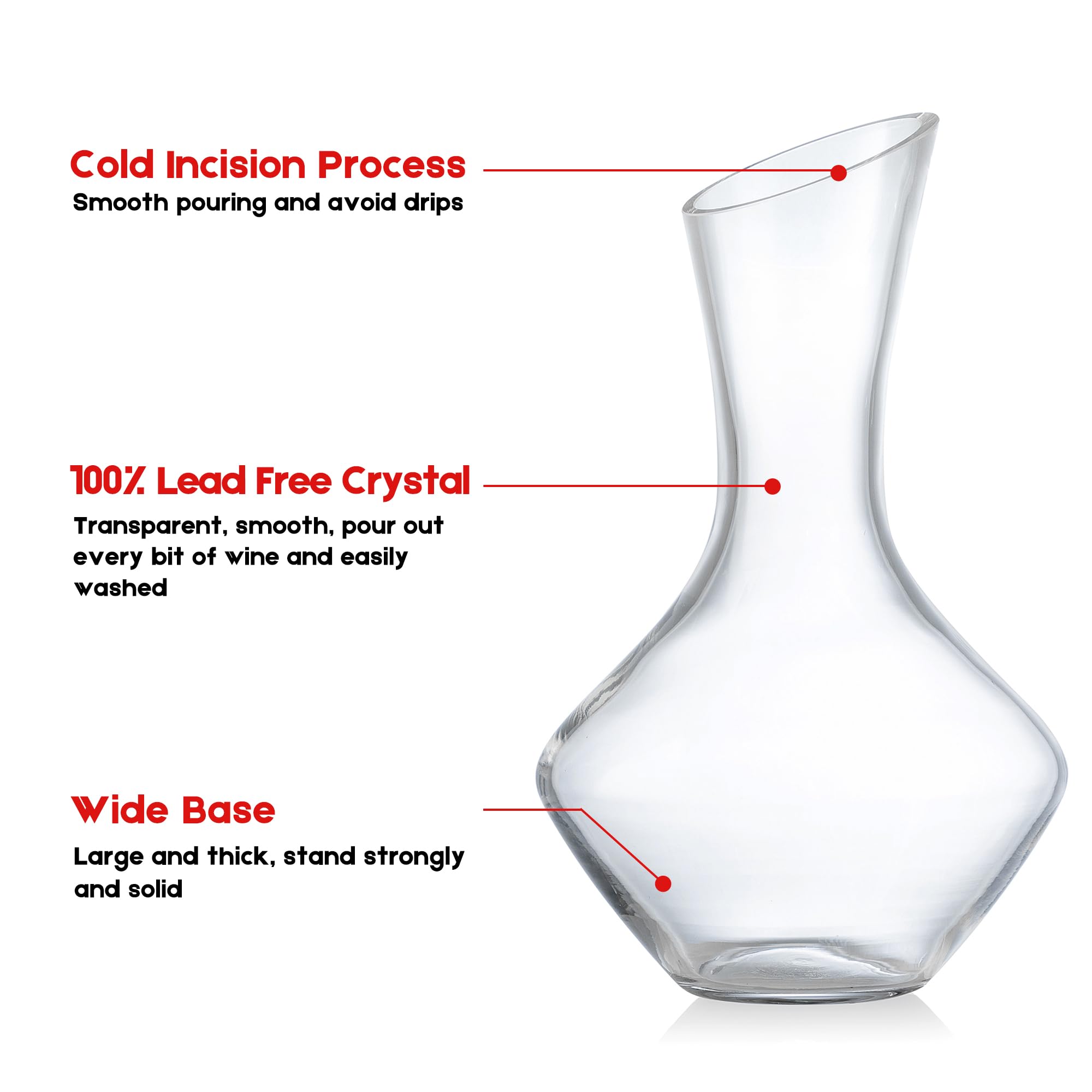 NEW PACIFIC YOUYAH decantador de cristal para cocina y comedor.