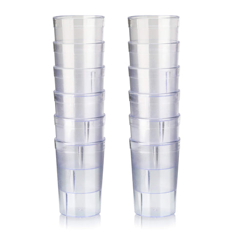New Star Bebidas Tumblers cristal, conjunto 12, 8 onzas, vaso uniforme para servicio.