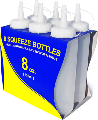 New Star Foodservice 26115 botellas apretables de 8 onzas transparentes, ideales para salsas y aderezos