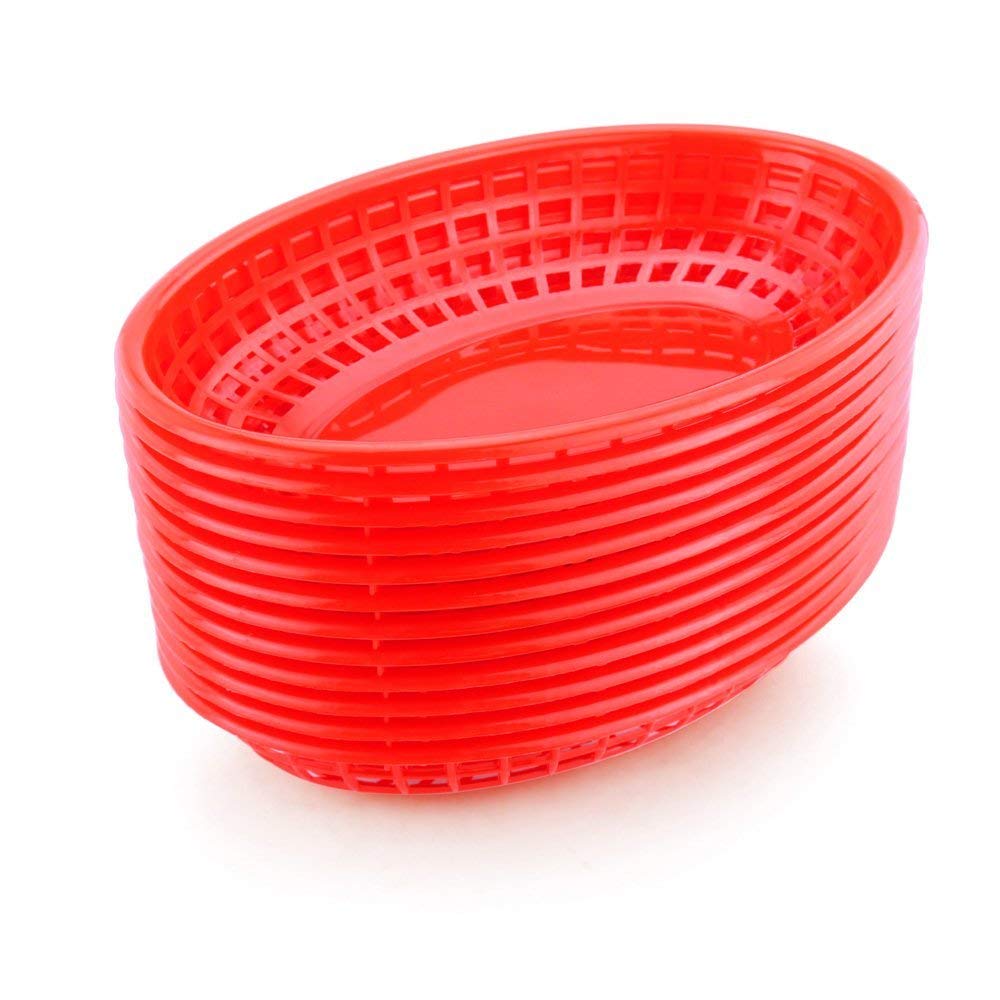 New Star 44164 bandeja oval roja 23,5 x 15,2 cm para porciones rápidas en restaurantes