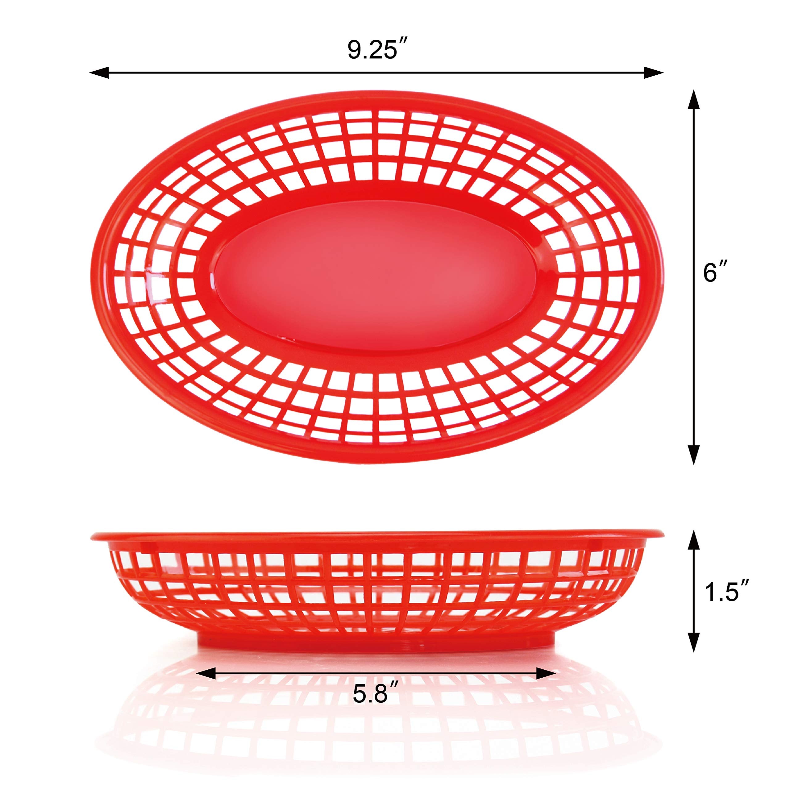 New Star 44164 bandeja oval roja fácil de limpiar con liners de papel coloridos