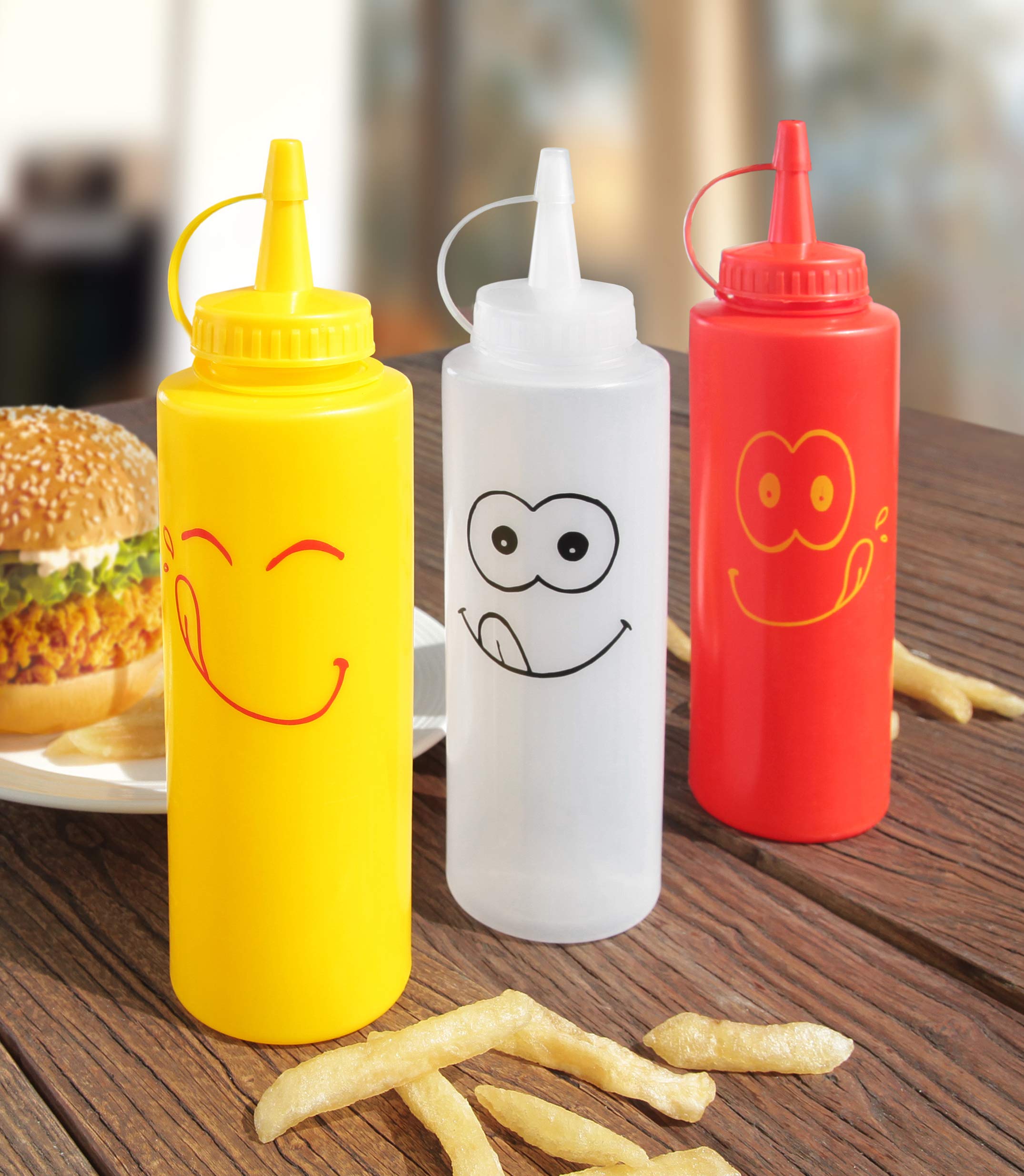 Botella New Star Foodservice con sonrisa transparente para ver el contenido.