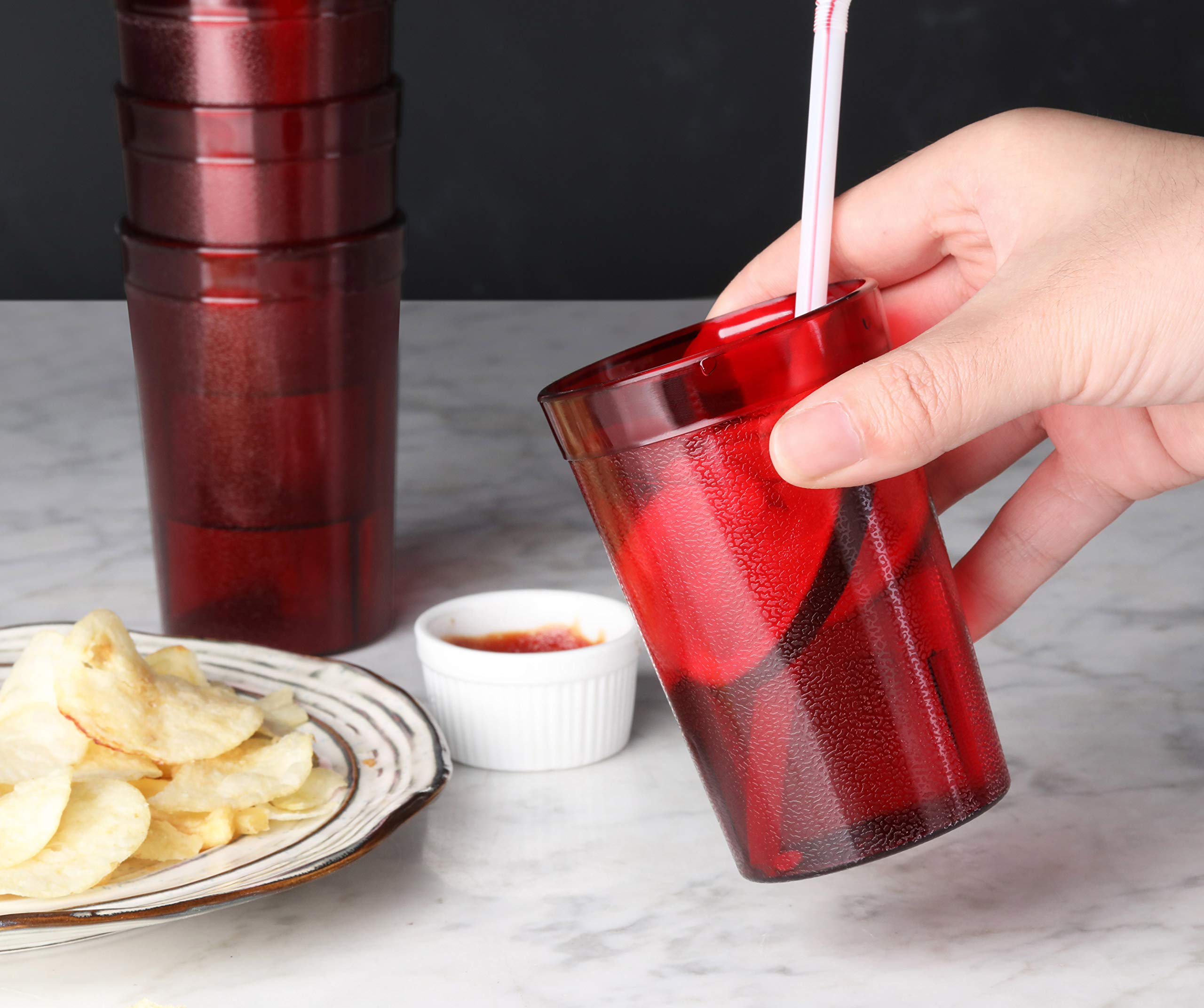 New Star Foodservice, empaquetado-durable-vasos-8oz-rojo-set-12, envio seguro para restaurantes.