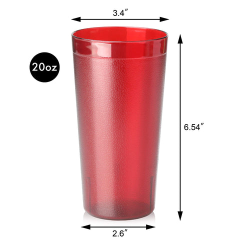 New Star Foodservice jarras en mesa rojas 20oz para servicio eficiente