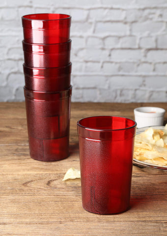 New Star Foodservice, resistencia-a-impactos-vasos-8oz-rojo, aptos para servicio rápido.