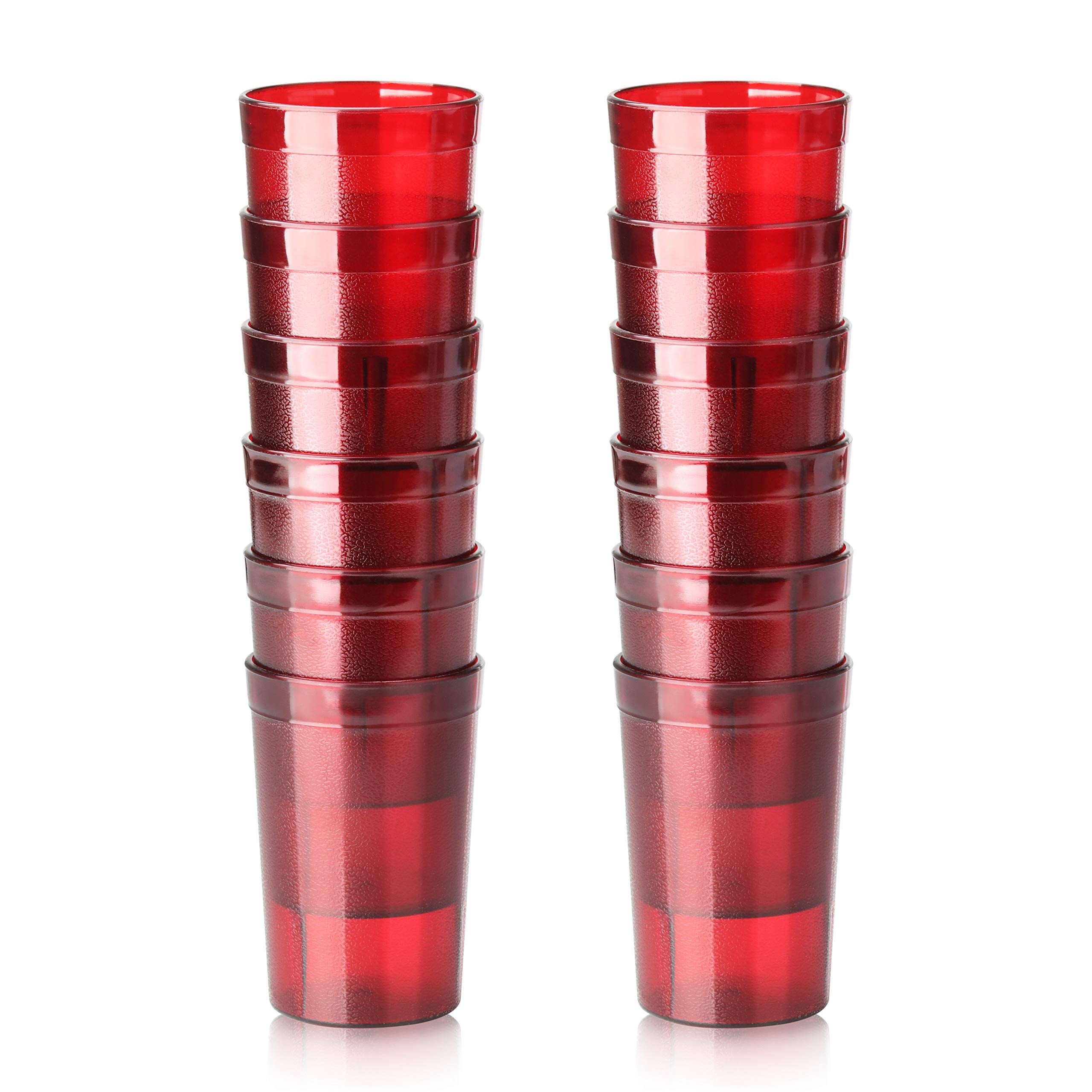 New Star Foodservice, vaso-bebidas-restaurante 8oz rojo, conjunto de 12, ideal para servicio diario.