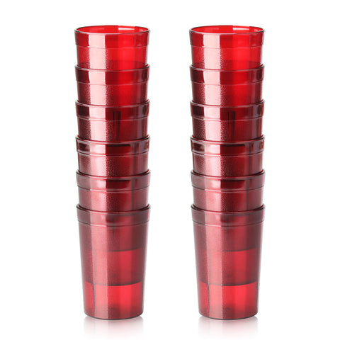 New Star Foodservice, vaso-bebidas-restaurante 8oz rojo, conjunto de 12, ideal para servicio diario.