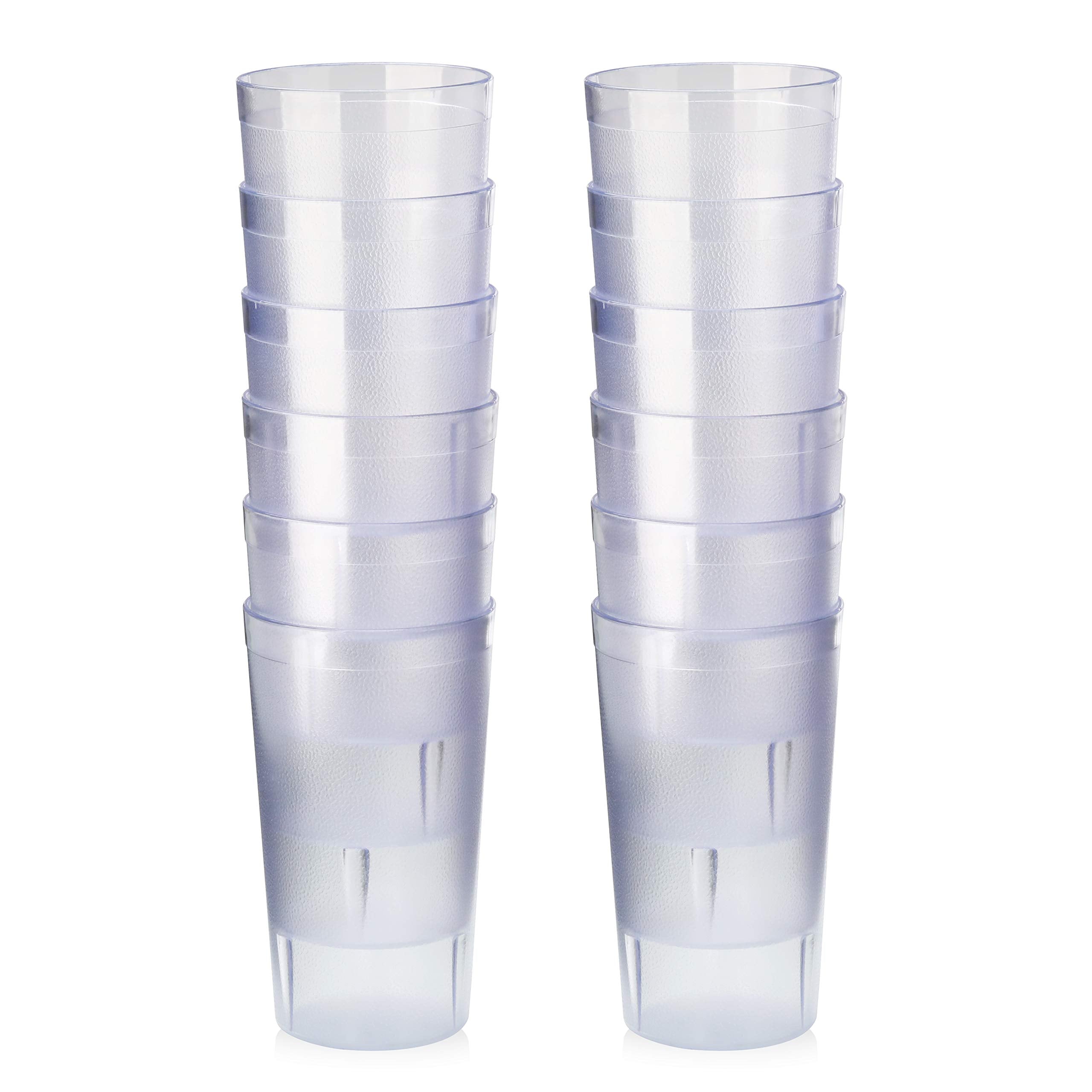 Vaso claro New Star Foodservice, 12 onzas, conjunto de 12, ideal para servicio diario.