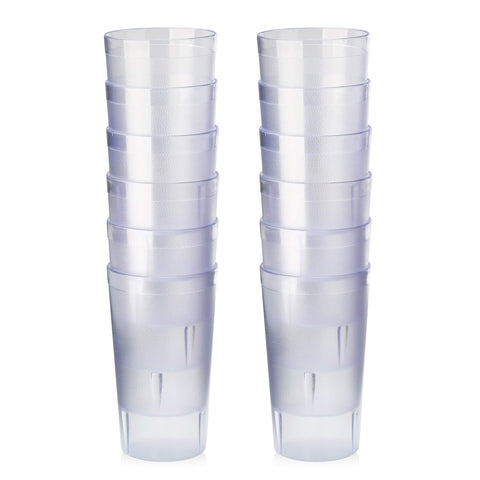 Vaso claro New Star Foodservice, 12 onzas, conjunto de 12, ideal para servicio diario.