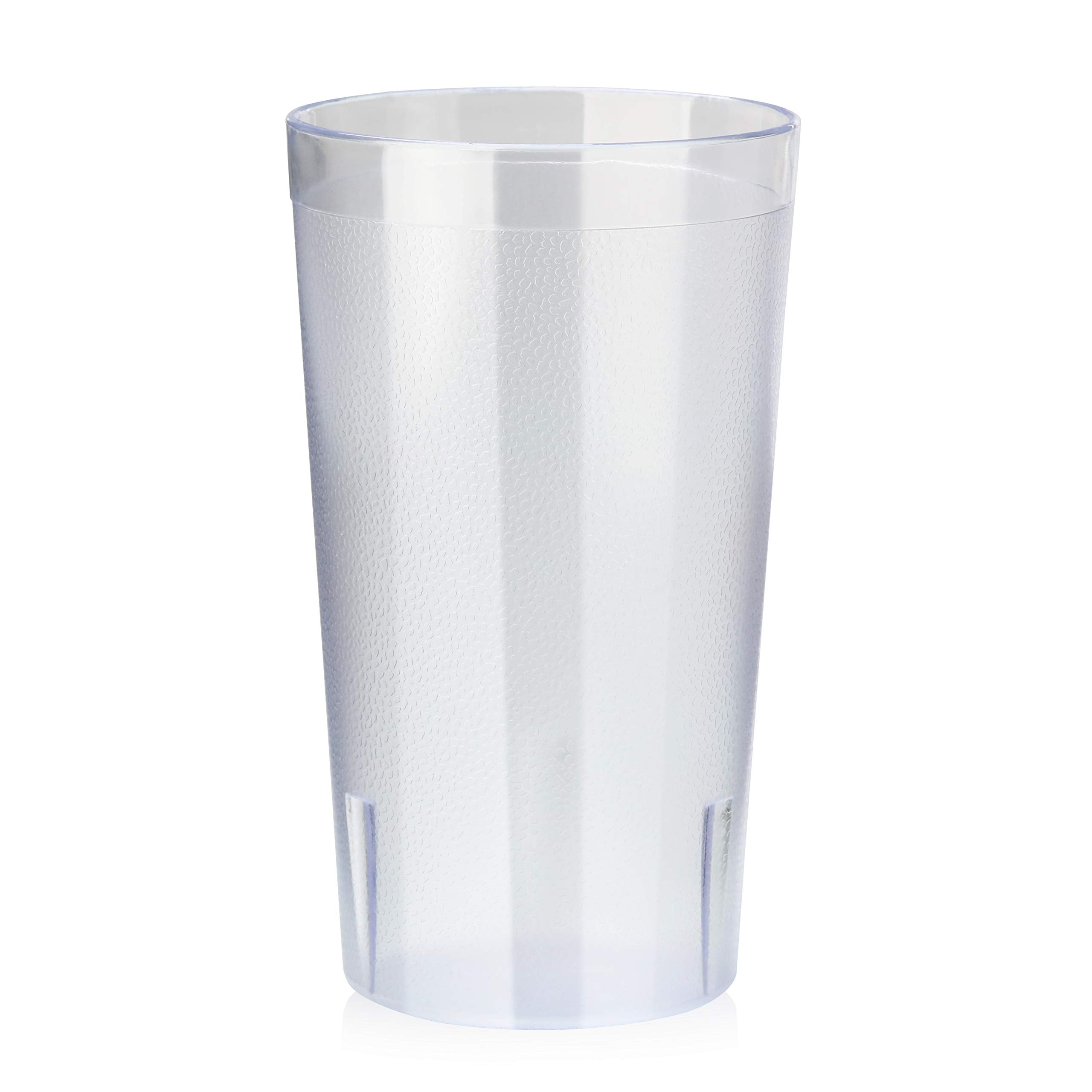 Vaso transparente New Star Foodservice, ideal para bebidas frías y presentación limpia.