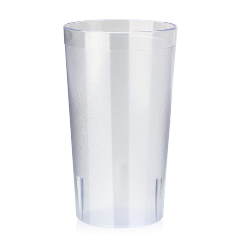 Vaso transparente New Star Foodservice, ideal para bebidas frías y presentación limpia.
