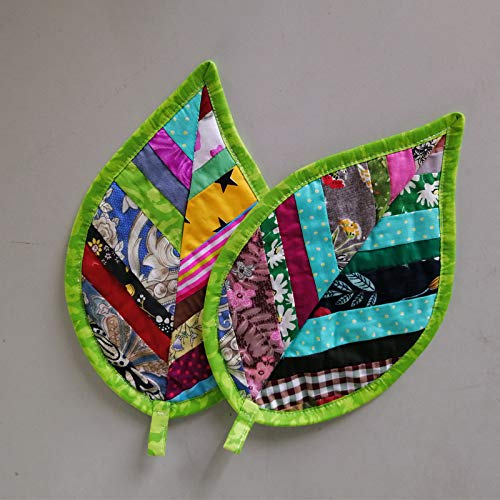 Manoplas newamishquilt con diseño acolchado hojas verdes protegen tus manos