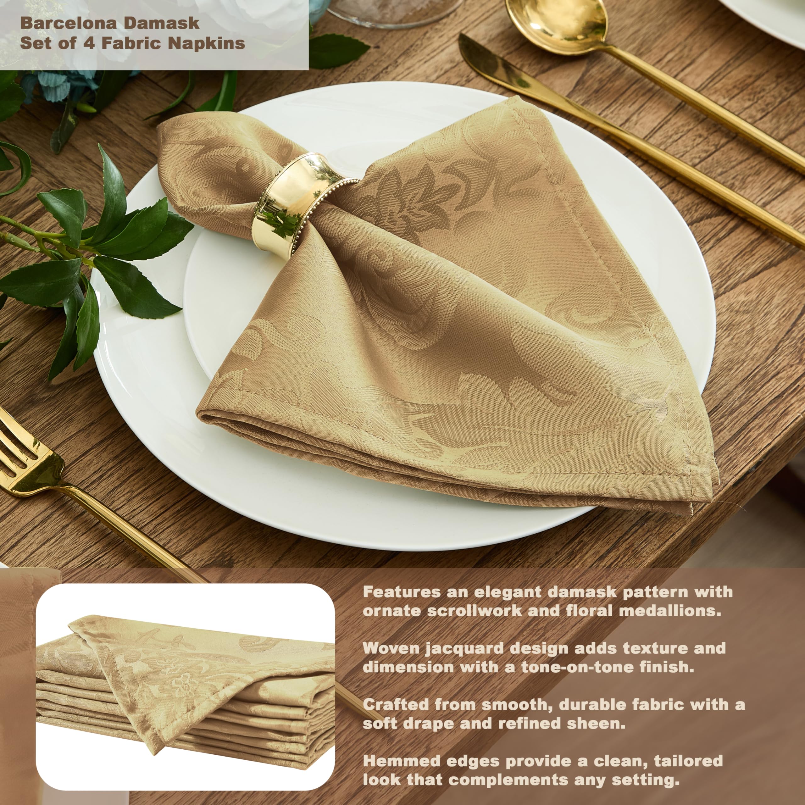 Newbridge Barcelona Damask en comedor, perfecto para cenas formales.