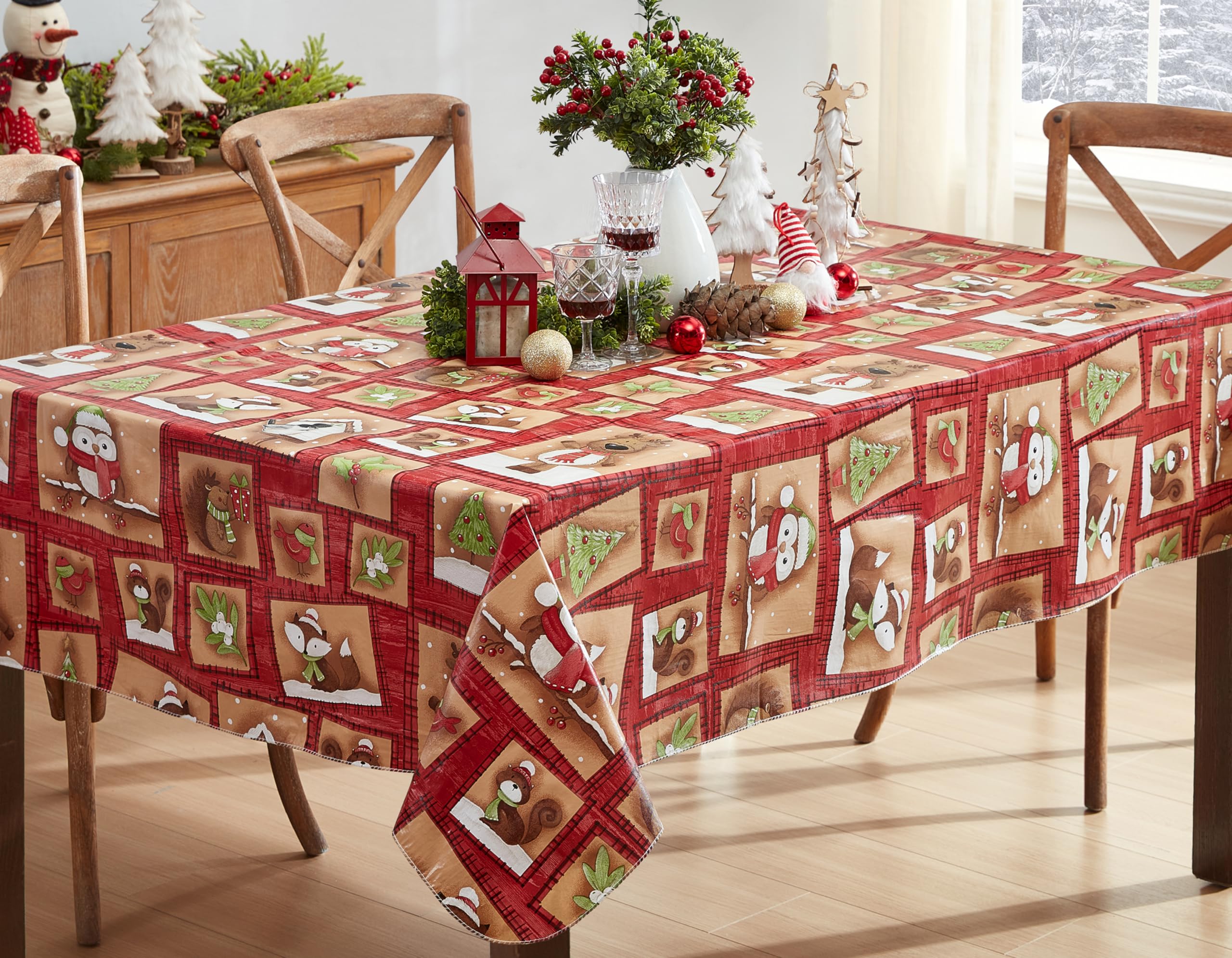 Mantel Newbridge Navidad bosque nieve, detalles festivos para cenas memorables