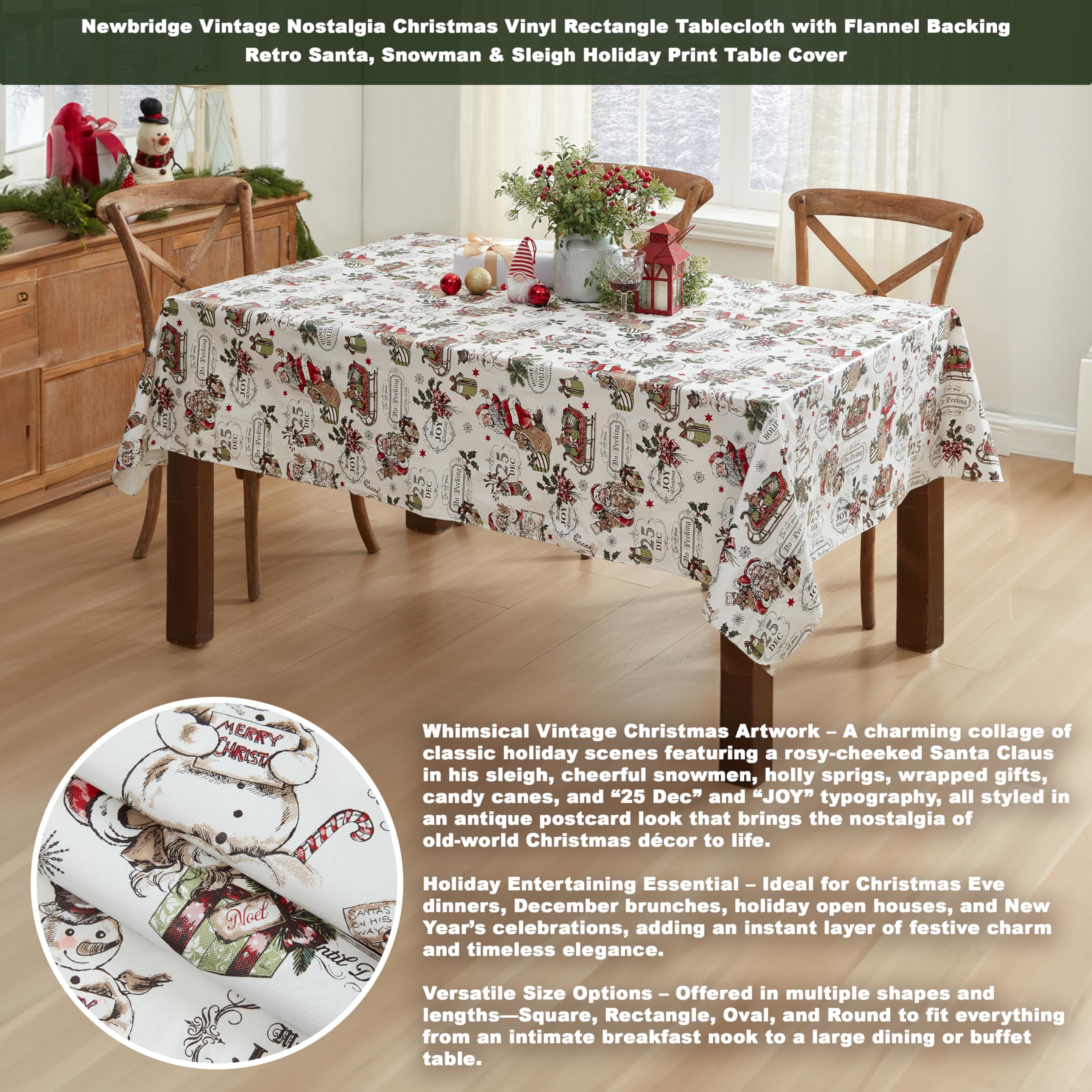 Newbridge mantel navidad: muñecos de nieve, crea atmósfera cálida para reuniones.
