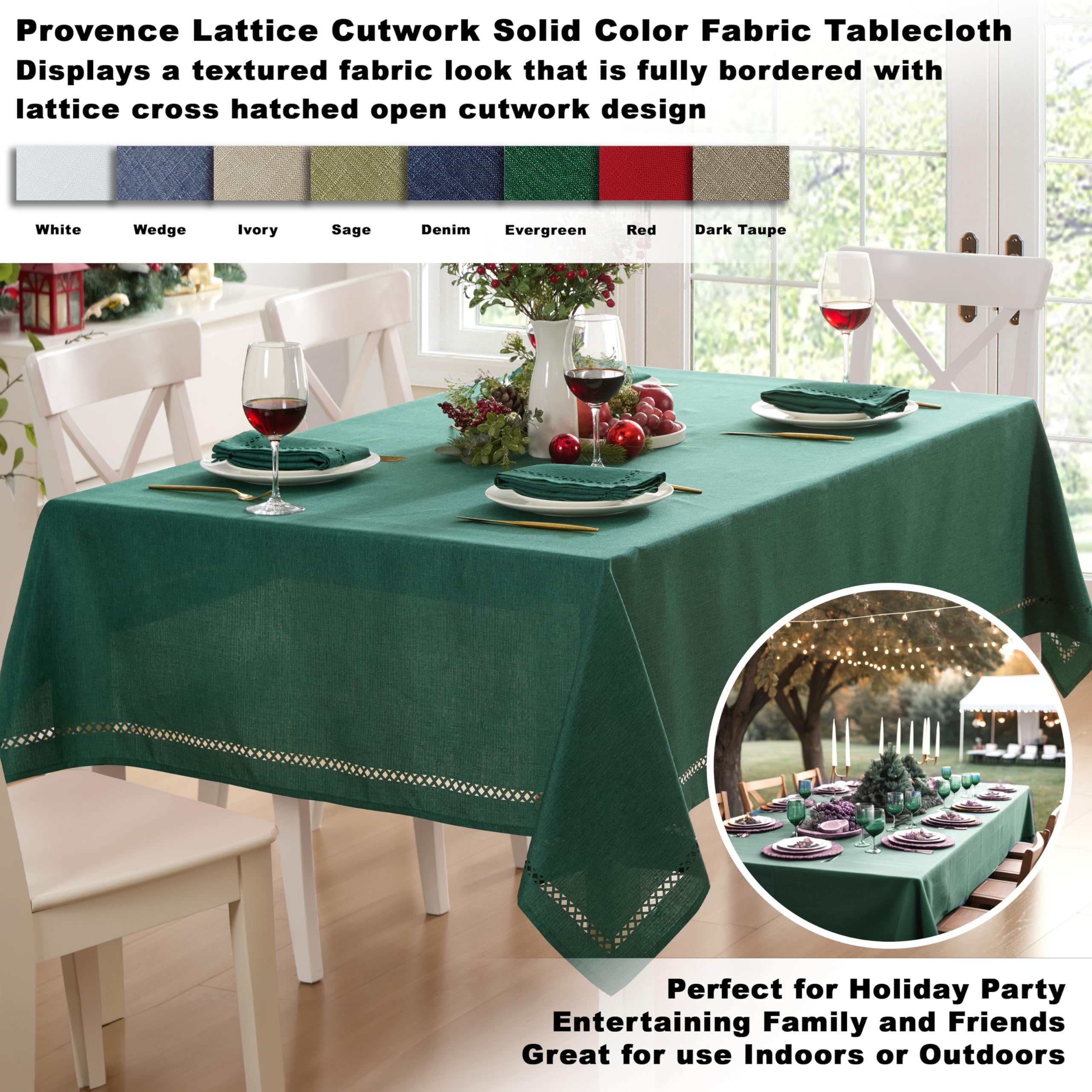 Mantel Newbridge color sólido, elegante para cualquier mesa.