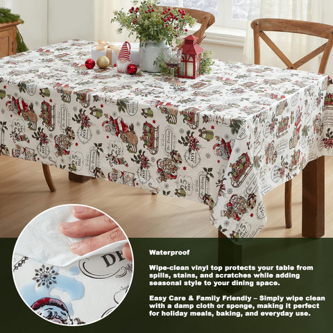 Newbridge mantel navidad: trineo y regalos, realza la mesa con estilo clásico.