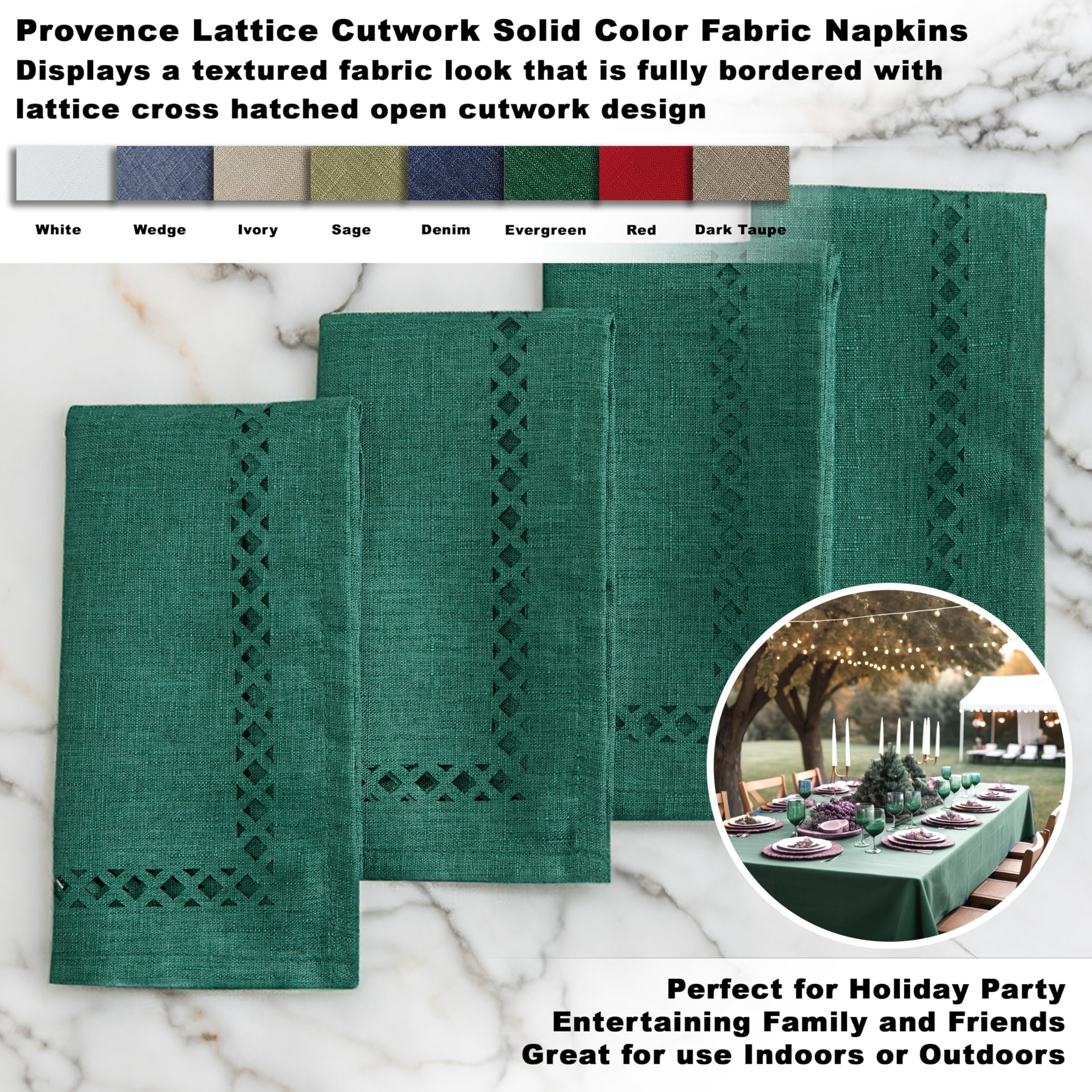 Newbridge servilletas con bordado en rejilla Provence, para cenas elegantes.