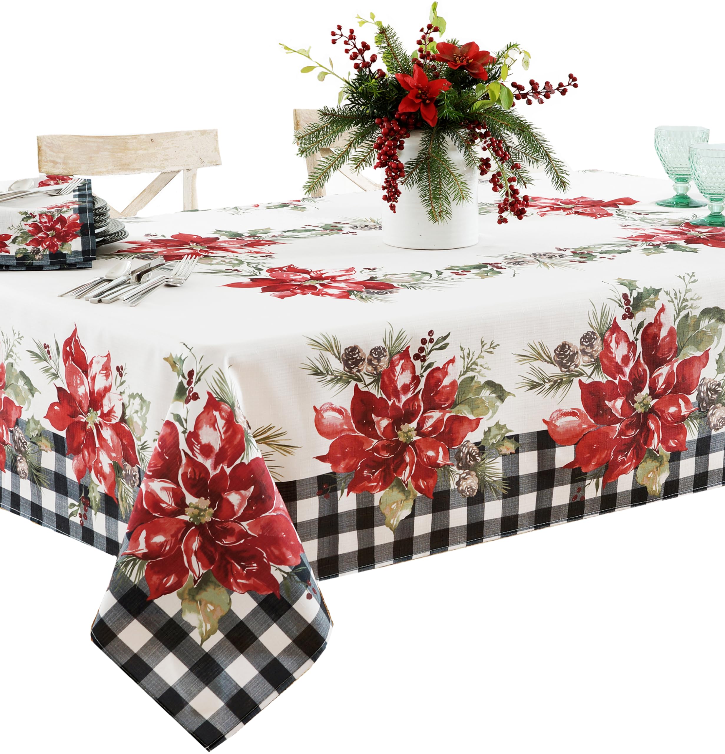 Newbridge servilletas poinsettia detalle árbol de Navidad para reuniones.