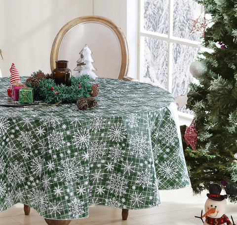 Newbridge Snowfall mantel verde para uso interior y exterior, fácil de limpiar.