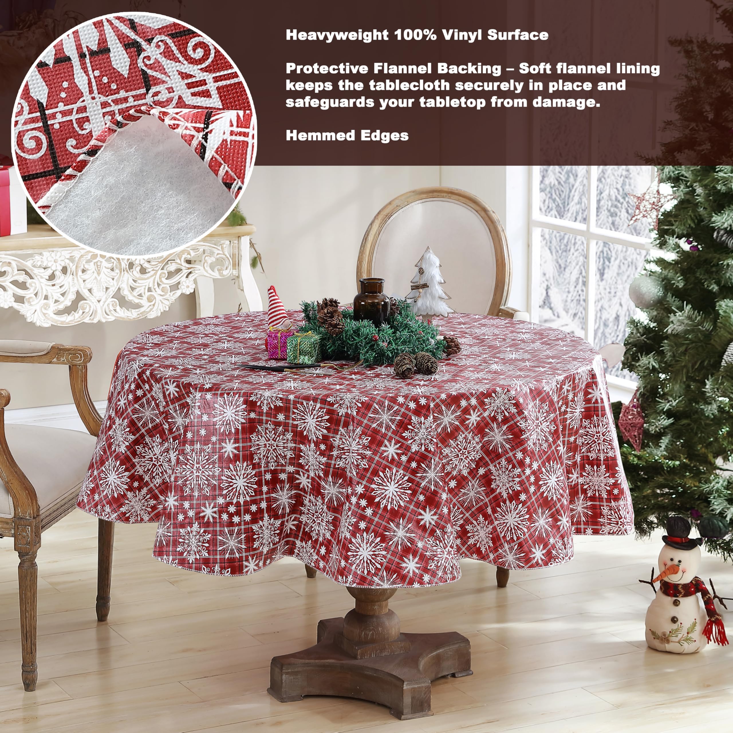 Newbridge Snowfall mantel vinilo, textura suave franela, evita deslizamientos.