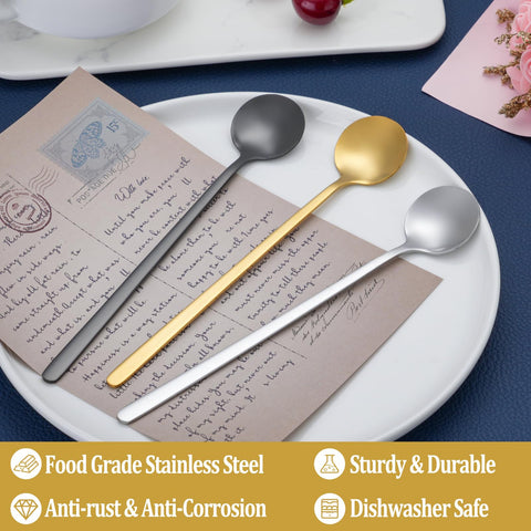 Cucharas NEWDRIP café expreso de acero inoxidable, oro, duraderas para uso diario.