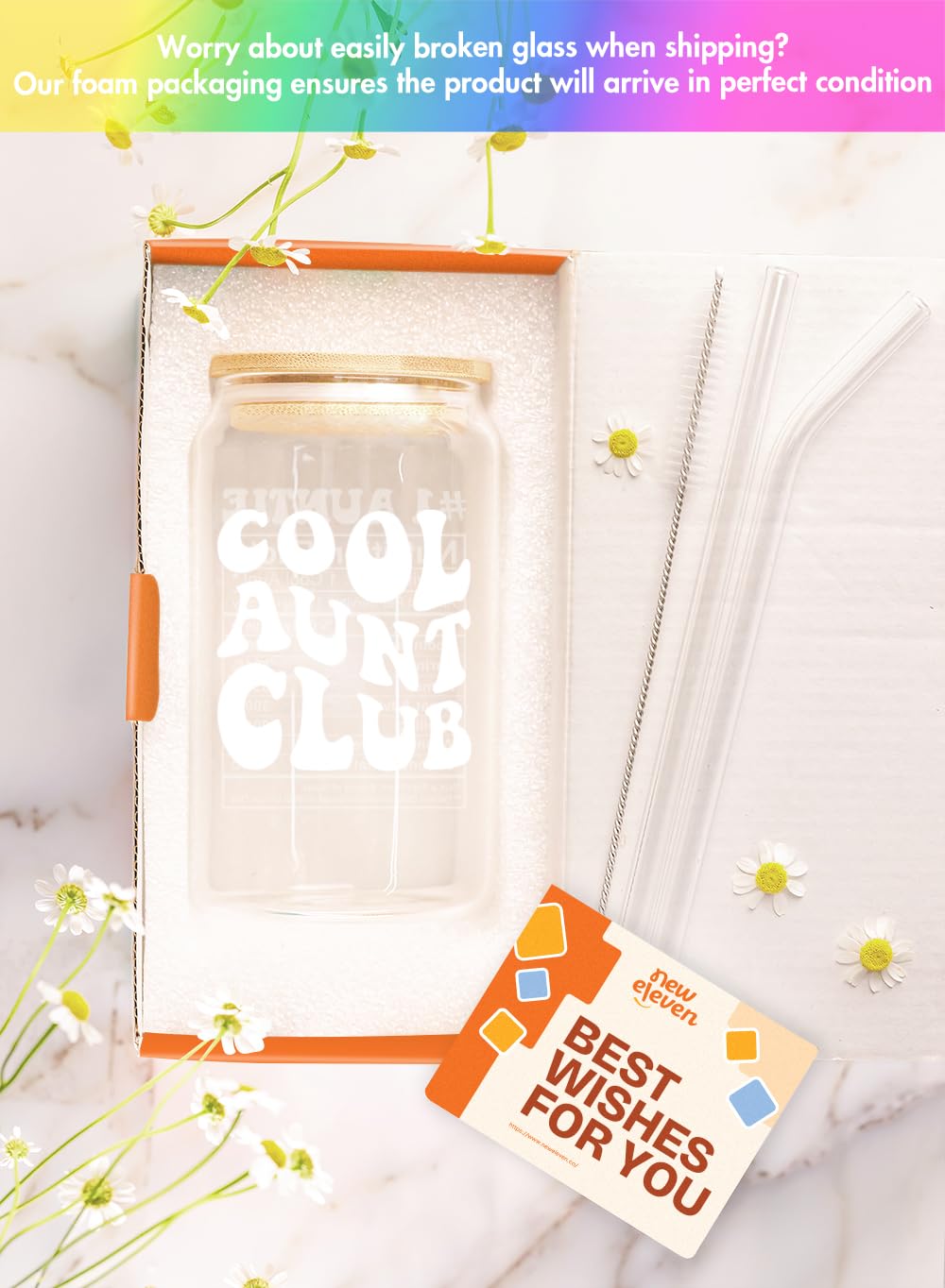 NewEleven copa de cafe 16oz con tapa de bambu para evitar derrames.