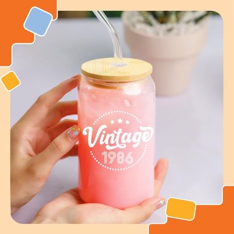 NewEleven vaso con pajilla de cristal reutilizable para bebidas