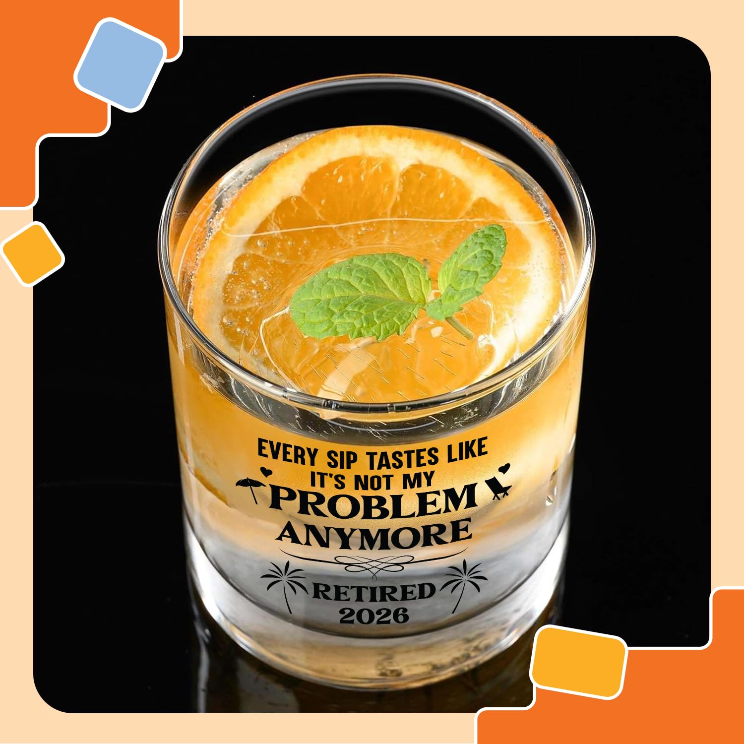 NewEleven vaso como regalo para la fiesta de jubilación, decoración y recuerdo.