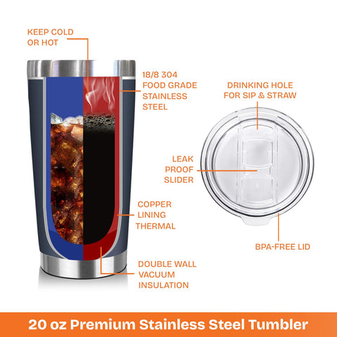 Tumbler NewEleven 20oz de doble pared, mantiene temperatura en largas jornadas.