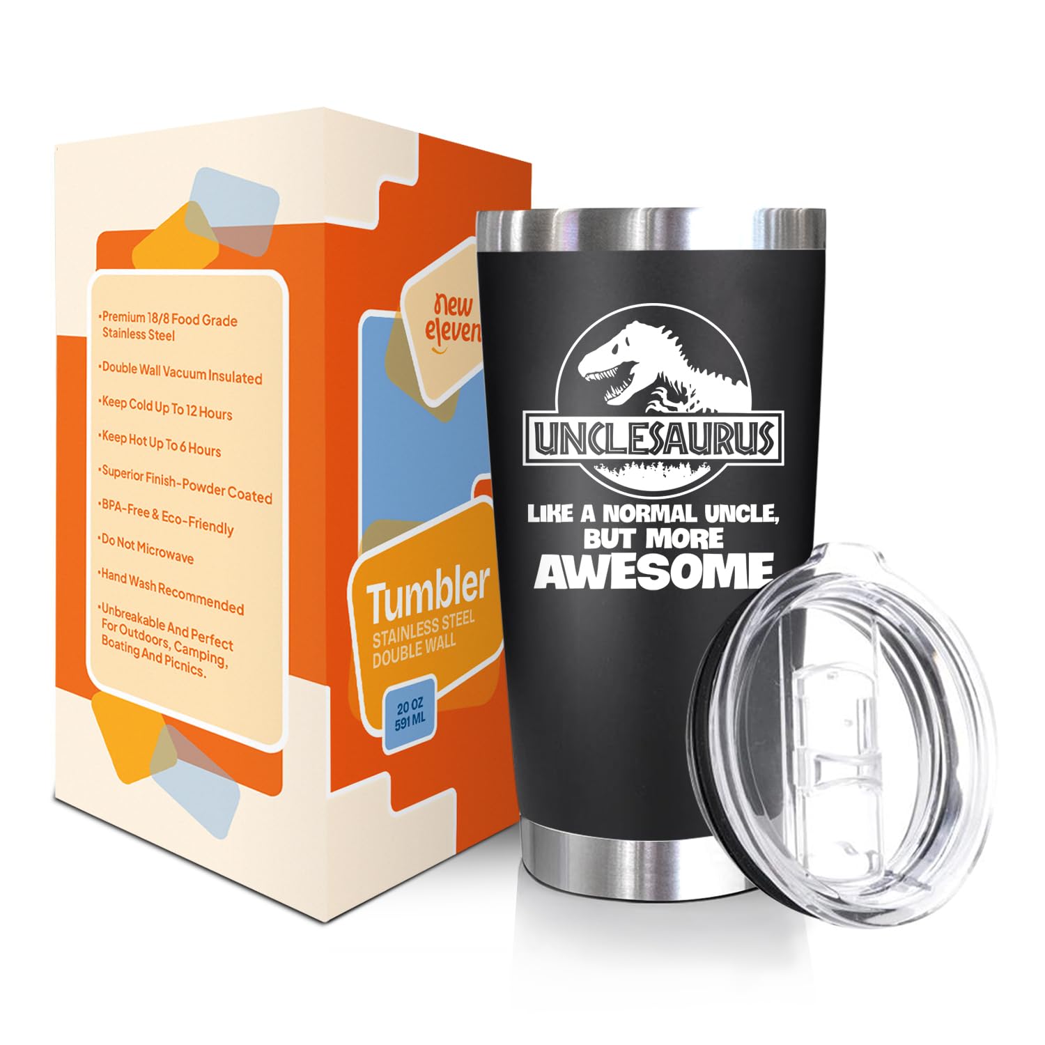 NewEleven tumbler, aislamiento doble, mantiene bebidas calientes o frías por más tiempo.