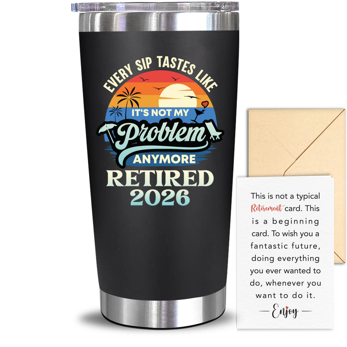 NewEleven tumbler regalo jubilación mujer, práctico para bebidas diarias