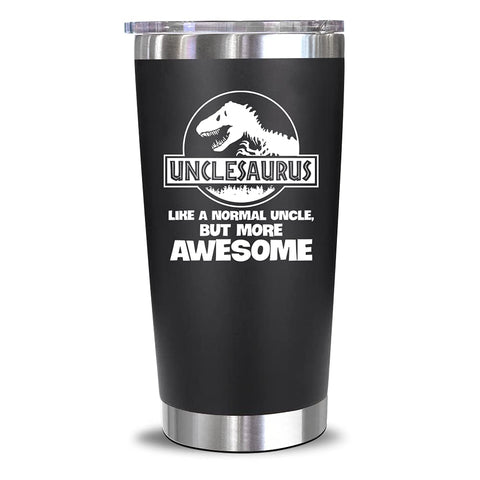 NewEleven Unclesaurus tumbler, diseño divertido, ideal para café caliente y bebidas frías en casa.