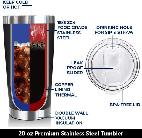 NewEleven vaso 20 onzas con aislamiento doble para bebidas calientes o frías.