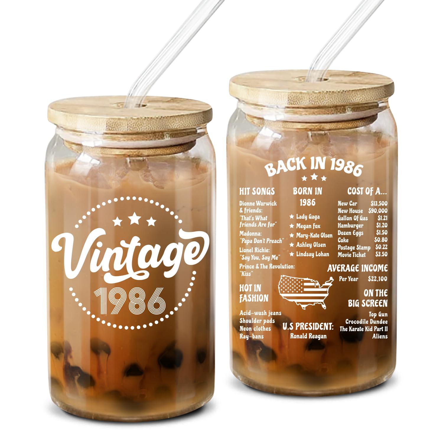 NewEleven vaso de café 16 oz con motivo 1986, ideal regalo de cumpleaños 40
