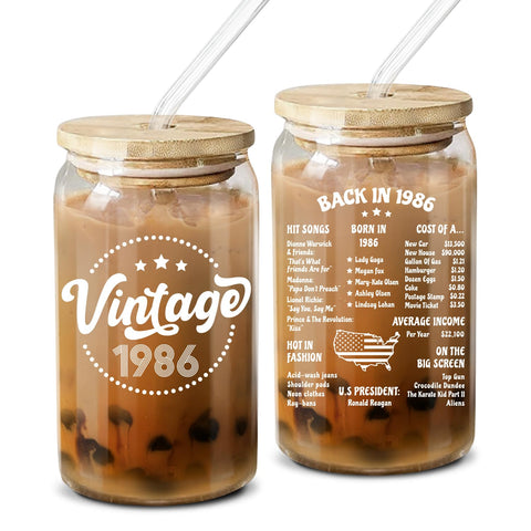 NewEleven vaso de café 16 oz con motivo 1986, ideal regalo de cumpleaños 40