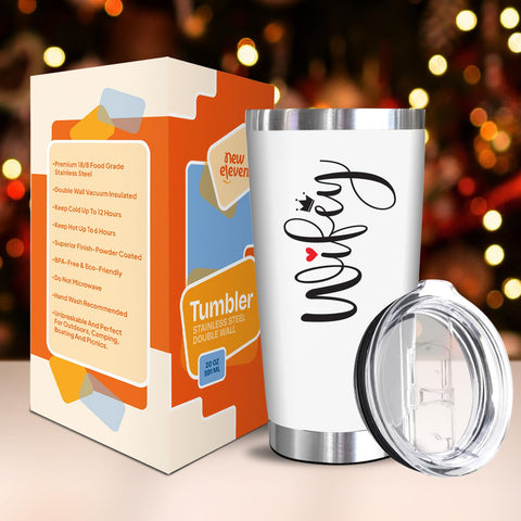Vaso termico 20oz de NewEleven, regalo para esposa, mantiene bebidas en su punto.